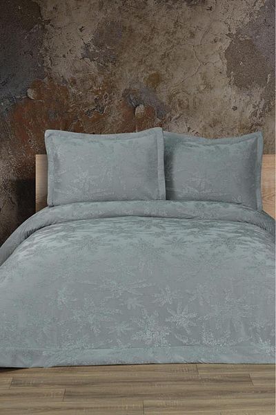 Çeyiz Diyarı Jasmin Fiber Filled Double Size 250X255 cm Bedspread Sage