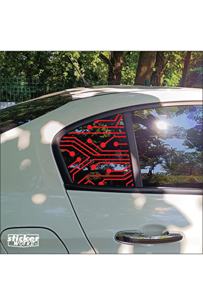 Sticker Works EGEA Kelebek نمط الدائرة الزجاجية - يمين يسار