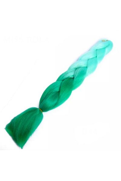 WNY Synthetic Colored Hair Extensions for Braiding Ombre Light Green/Dark Green 105 g 63 cm
