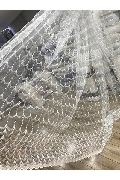 ÇAĞDAŞ ستارة تول مطرزة اكرو 20 متر ارتفاع 280 سم - 5924