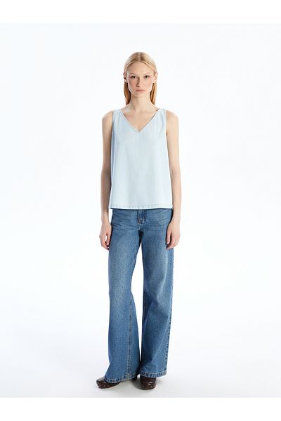 LC Waikiki V-Neck Jean Blouse