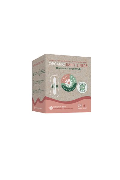 FemiEko Absorbante zilnice din bumbac Femieko Ultra Liners, 1 picatura, fara plastic, fara miros