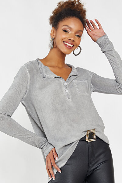 Hopoi Γυναικεία μπλούζα με μονή τσέπη που πλένεται