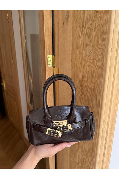Tina İstanbul Kelly Belt Accessory Mini Bag Bitter Brown