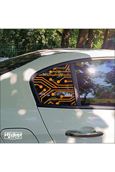 Sticker Works EGEA Kelebek نمط الدائرة الزجاجية - يمين يسار