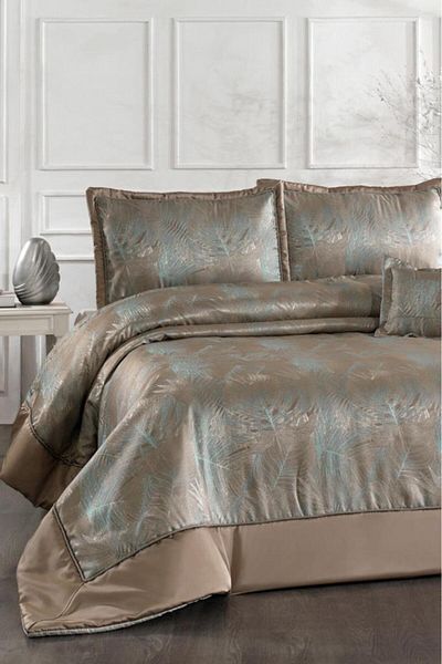 Çeyiz Diyarı Anatolia Fiber Filled Double Size 250X255 cm Bedspread Sage