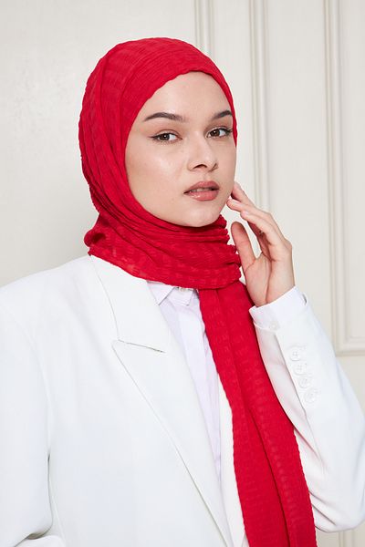 Gigiscarfs Gradient Striped Arya Chiffon Shawl - Red -