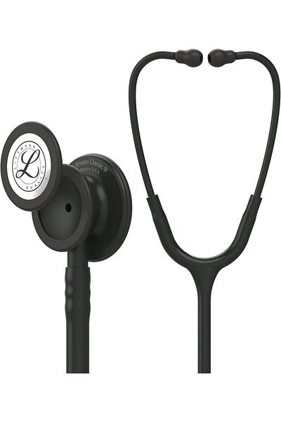 Littmann سماعة الطبيب 3M Littmann Classic III، إصدار أسود، قطعة صدر، أنبوب أسود، 27 بوصة، 5803