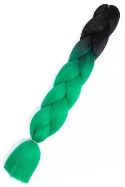 WNY Synthetic Hair Extension for Braiding, Black Green B15