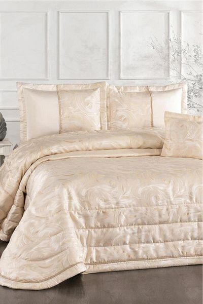 Çeyiz Diyarı İrida Fiber Filled Double 250X255 cm Bedspread Cream