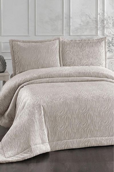 Çeyiz Diyarı Ruby Fiber Filled Double 250X255 cm Bedspread Cream