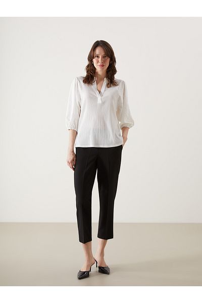 LC Waikiki Loose Collar Embroidered Women's Blouse