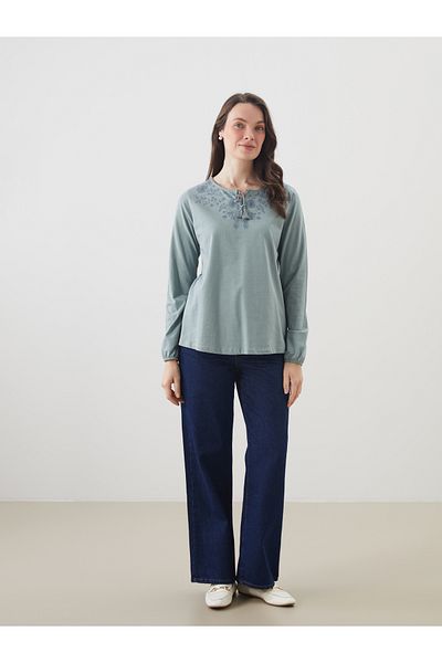 LC Waikiki Tie Collar Patterned Women's Blouse