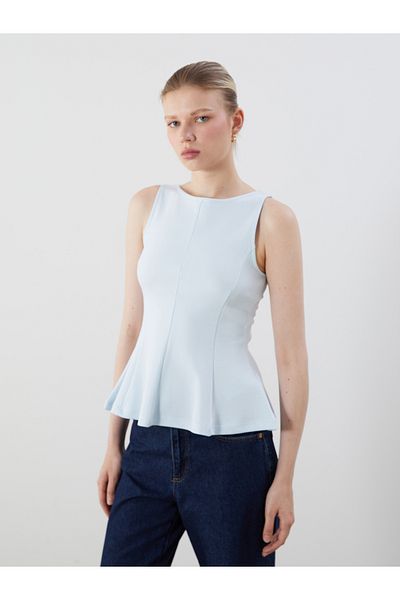 LC Waikiki Boat Neck Peplum Blouse