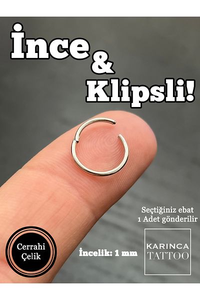 Nehir Thin Ring Piercing Nostril Nose Piercing Speedy Ear Tragus Helix Rook Daith Smiley Lip Septum