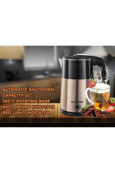Hausberg Konvice HB-3618AU, 1500 W, 2 l, otočná základna o 360 stupňů, automatické vypnutí, zlatá
