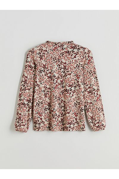 LC Waikiki Tie Collar Floral Blouse