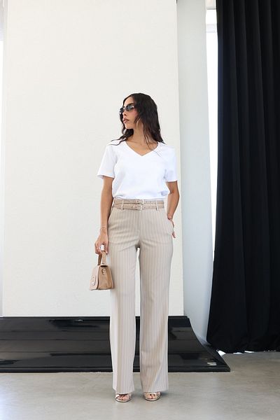 Özge Özgenç Classic Cut Double Belted Trousers