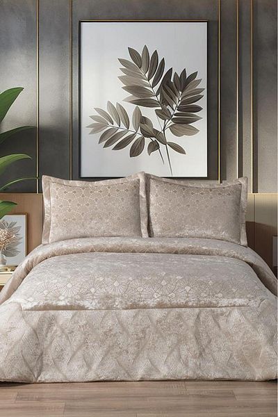 Çeyiz Diyarı Freya Fiber Filled Double 250X255 cm Bedspread Beige