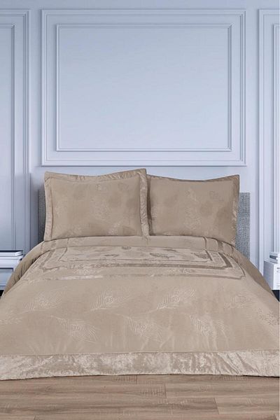 Çeyiz Diyarı Gözde Fiber Filled Double 250X255 cm Bedspread Beige