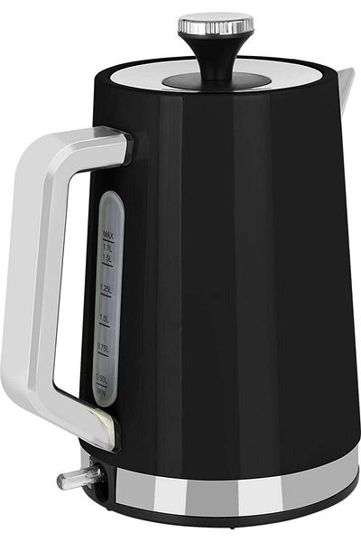 ECG Fierbător electric ECG RK 1766 Vintage Nero, 2200 W, 1,7 litri, oțel inoxidabil, negru