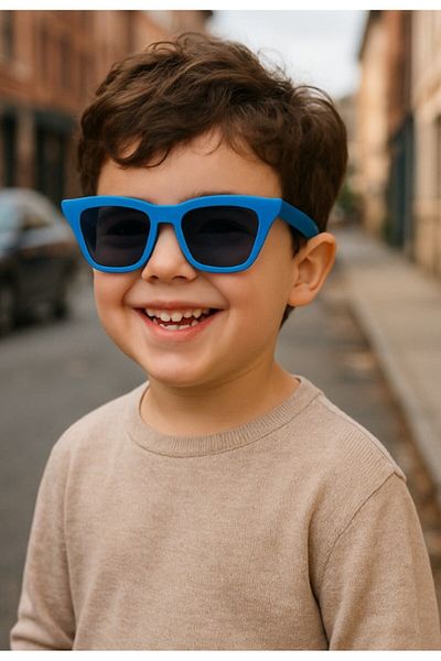 Lexi Bella Kids Sunglasses Blue Slanting Frame Uv 400 Protection Ce Certificated Children Sunglasses