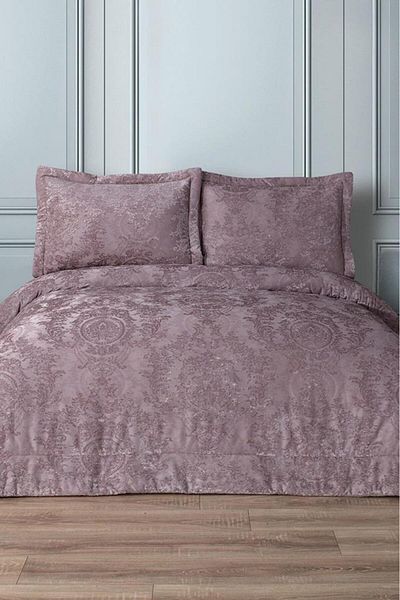 Çeyiz Diyarı Arbor Fiber Filled Double 250X255 cm Bedspread Dusty Rose