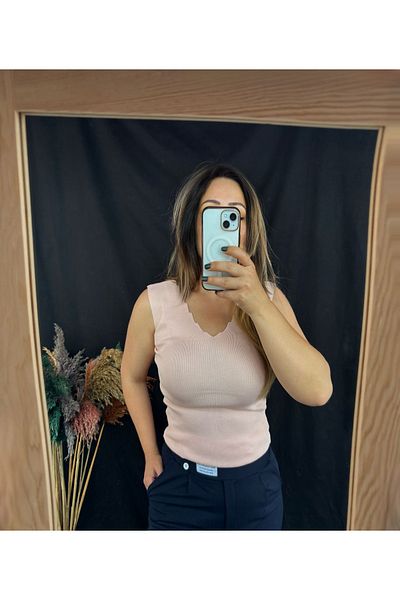 Shopriva Ladder Collar Knitwear Blouse Undershirt