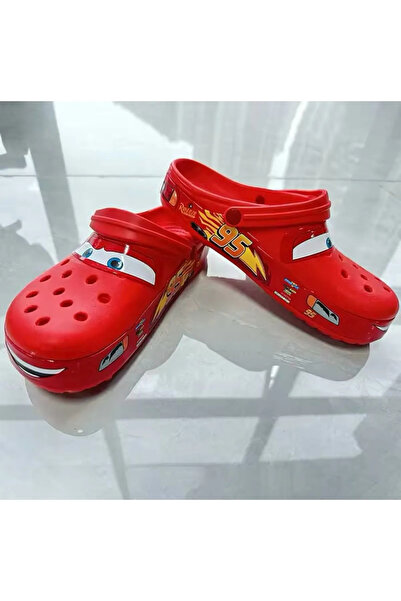 nomely McQueen Desenli Kırmızı Yazlık Terlik – Şimşek Model