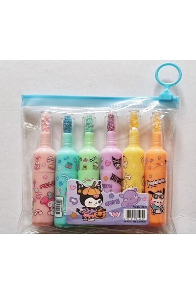 Modellino Set of 6 Colored Bottles Highlighter with Bag