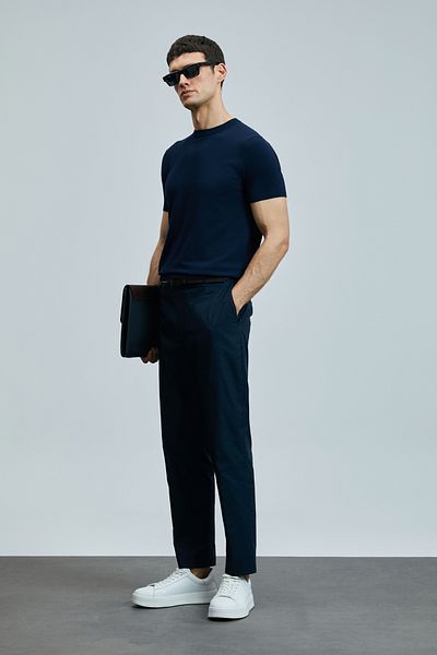Lufian Ανδρικό πουλόβερ Tıno Modal Mixed Navy Blue