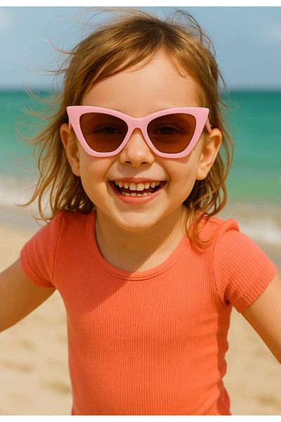Lexi Bella Kids Sunglasses Pink Slanting Frame Uv 400 Protection Ce Certificated Children Sunglasses