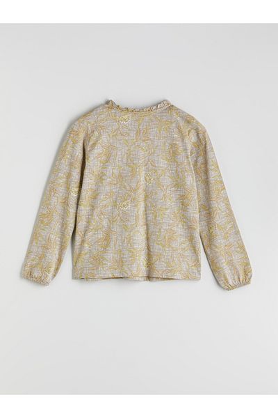 LC Waikiki Tie-Up Collar Patterned Blouse
