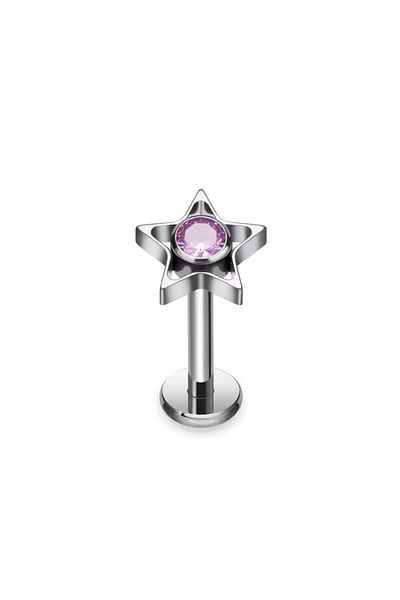 Janset F136 Titanium Star Model Zircon Stone Tragus Piercing - Helix Piercing