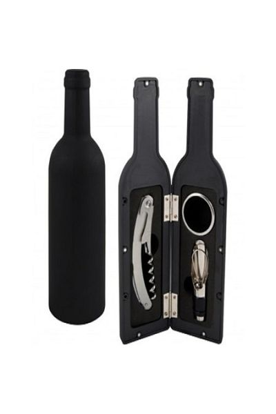 Bohmann Set pentru vin Bohman BH-WO-01, 5 piese, Tirbuson, Antipicurator, Dop, Negru
