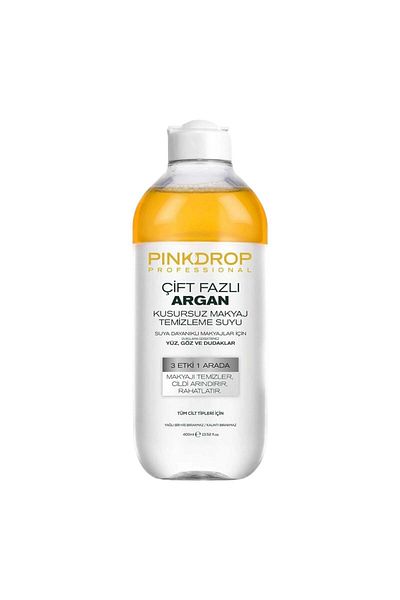 PİNKDROP Apă Micelară Bifazică 3 în 1 Pink Drop cu Ulei de Argan și Vitamina C 400 ml