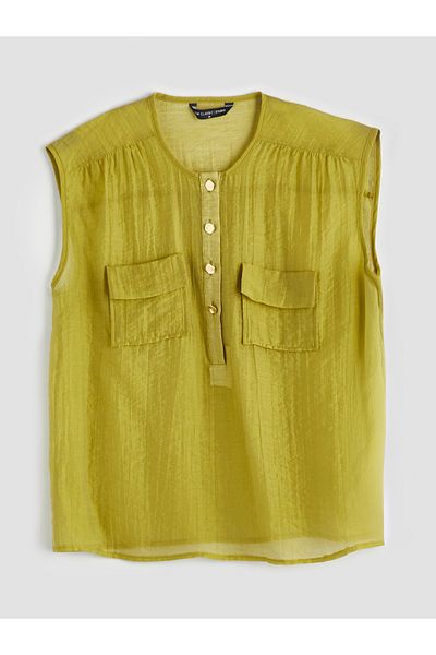 LC Waikiki Crew Neck Gathered Blouse