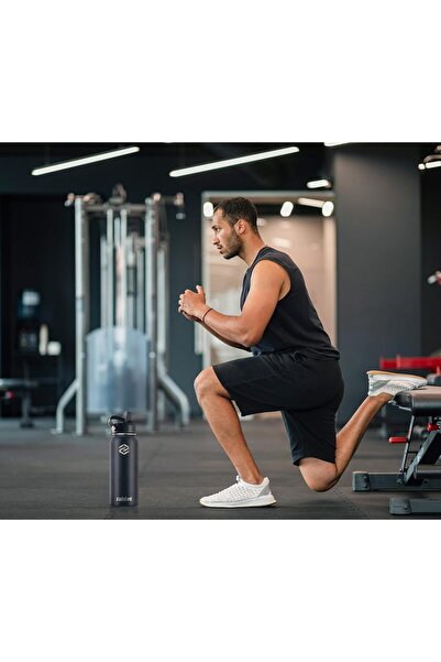 Zahive 32oz (1000ml) Insulated Stainless Steel Water Bottle with 3 Lids & Bag (Black)