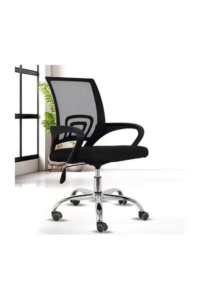 Primo Plus Mesh Adjustable Office Chair with Metal Leg Black 25x55x50cm