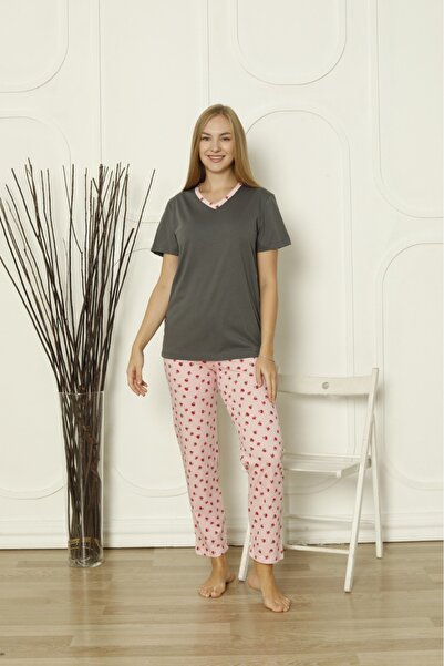 TEKNUR KISA KOLLU YAZLIK PİJAMA TAKIM