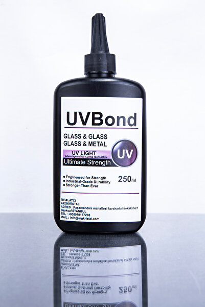 ARGKRİSTAL UVBond Endüstriyel UV Yapıştırıcı – 250 ml | Cam & Metal, Cam & Ca...