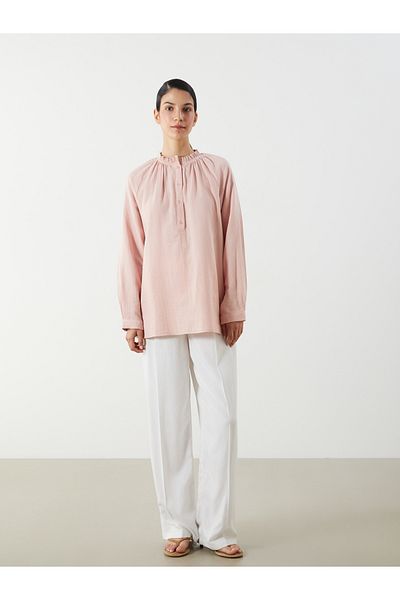 LC Waikiki Ruffled Collar Textured Muslin Blouse