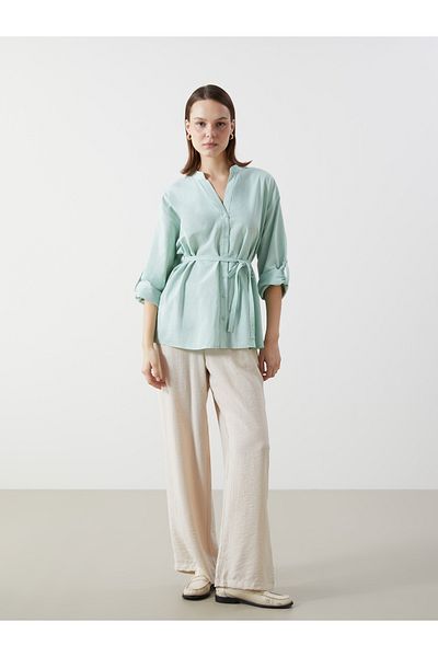 LC Waikiki Oversize Poplin Women's Blouse with Cropped Collar
