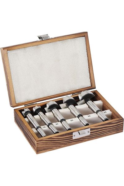Hawerk Set of 5 wood router bits, Hawerk, Steel, 15-35 mm, Storage box