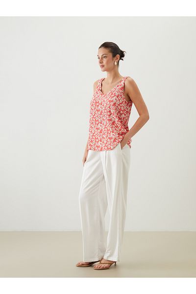 LC Waikiki V-Neck Floral Blouse