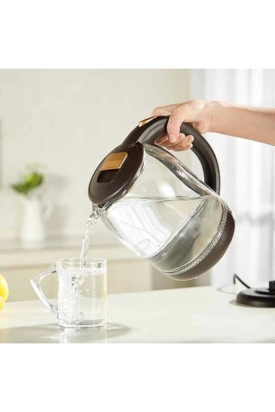 Hausberg Ηλεκτρικός βραστήρας, HB-3616, ισχύς 1500 W, 2L, αυτόματη απενεργοποίηση, γυάλινο μπολ, περιστρεφόμενη βάση