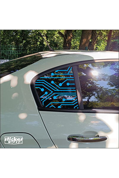 Sticker Works EGEA Kelebek نمط الدائرة الزجاجية - يمين يسار