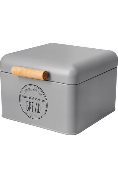 KELA Keck Lang Bread basket with lid, metal, 22x14cm, gray