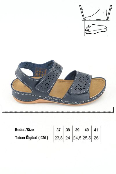 GEZER Summer Women's Faux Leather Velcro Adjustable Sandals