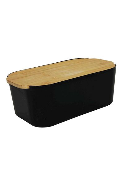 KELA Keck Lang Bread box with bamboo lid 33x18.5x12cm black